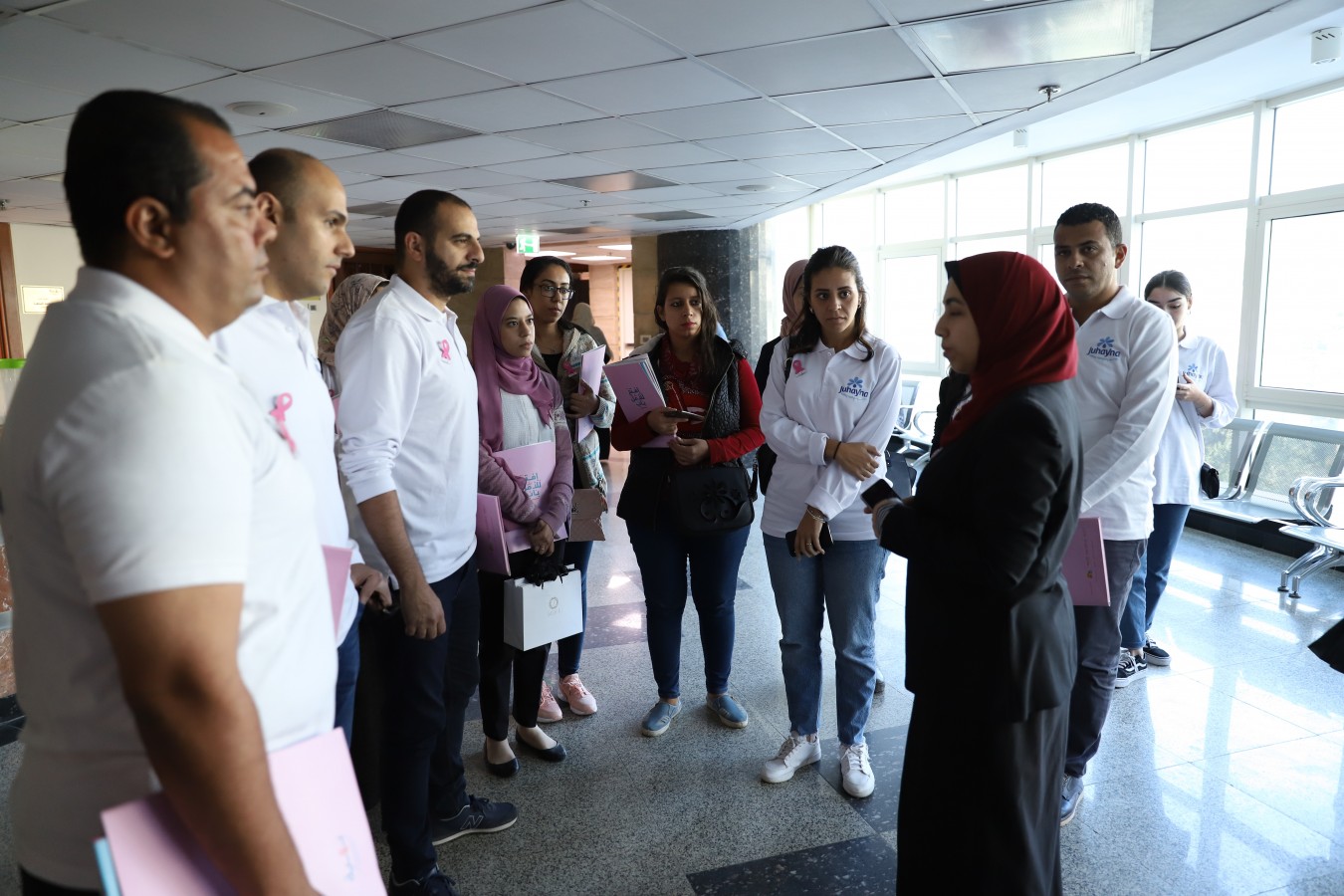 Johaina company; the main partner to Baheya; visited Baheya to help its fighters to be happy and glad. They also had a tour in the hospital to see the latest development in Baheya